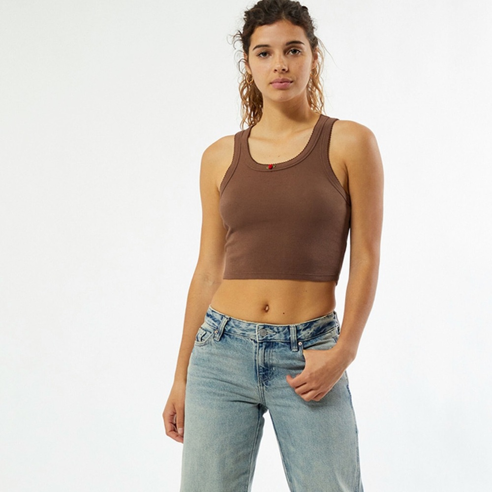 Brown Cropped Tank Top